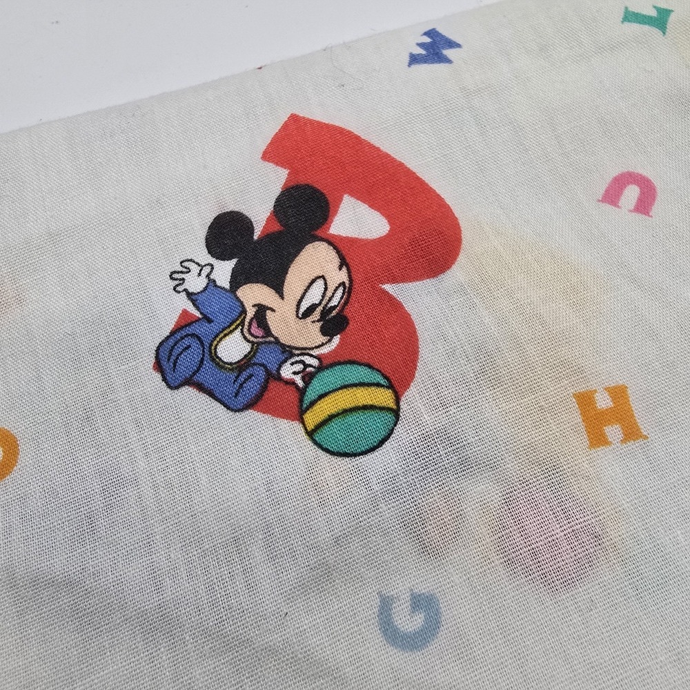 Vtg Dundee Disney Babies Crib Sheet "Baby's First ABC" Mickey Minnie Donald USA - Picture 4 of 5